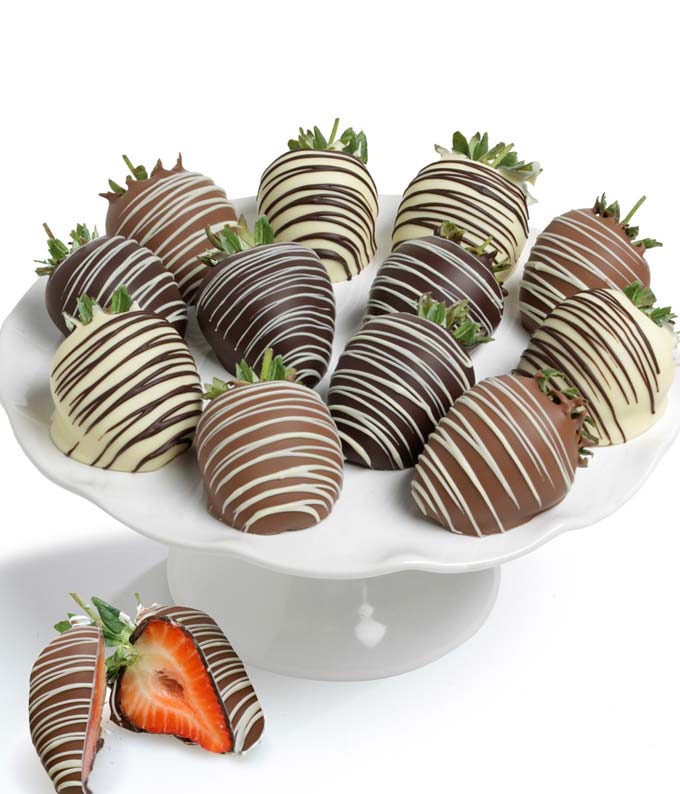 E-102-1.jpg Belgian Chocolate Triple Dipped Strawberries - 12 Pieces