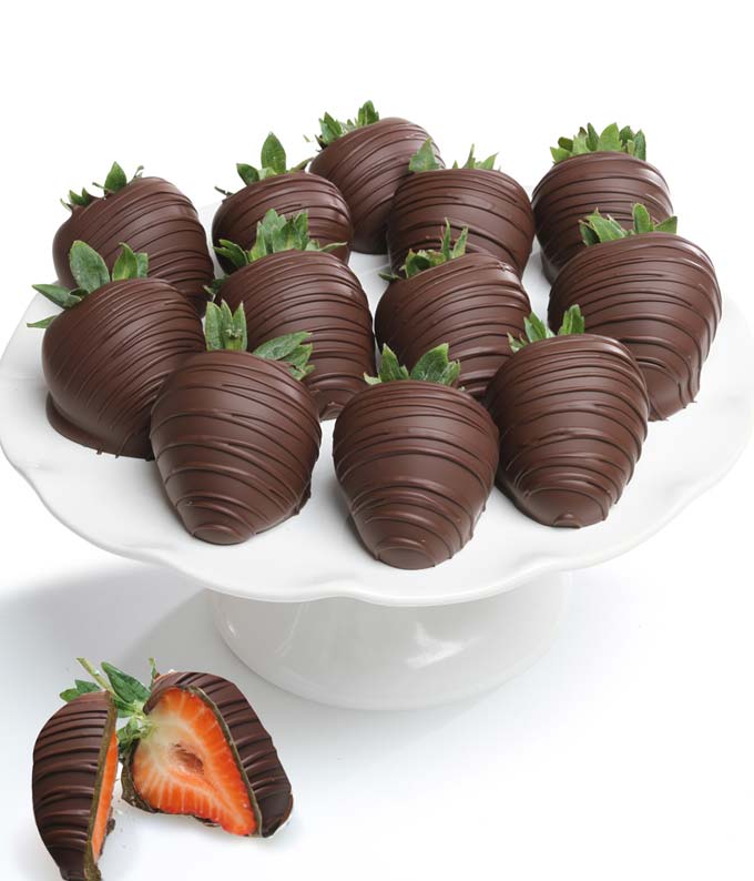 E-106-1.jpg Belgian Dark Chocolate Covered Strawberries - 12 Pieces