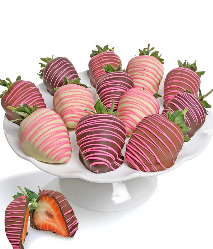E-111.jpg Pink Swizzled Chocolate-Covered Strawberries