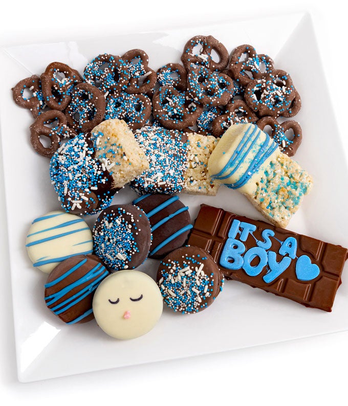 E-610.jpg Baby Boy Belgian Chocolate Covered Treat Sampler