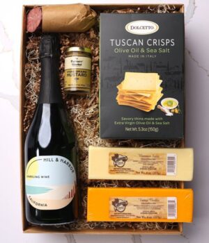 Meat & Cheese Gift Box with Sparkling Wine