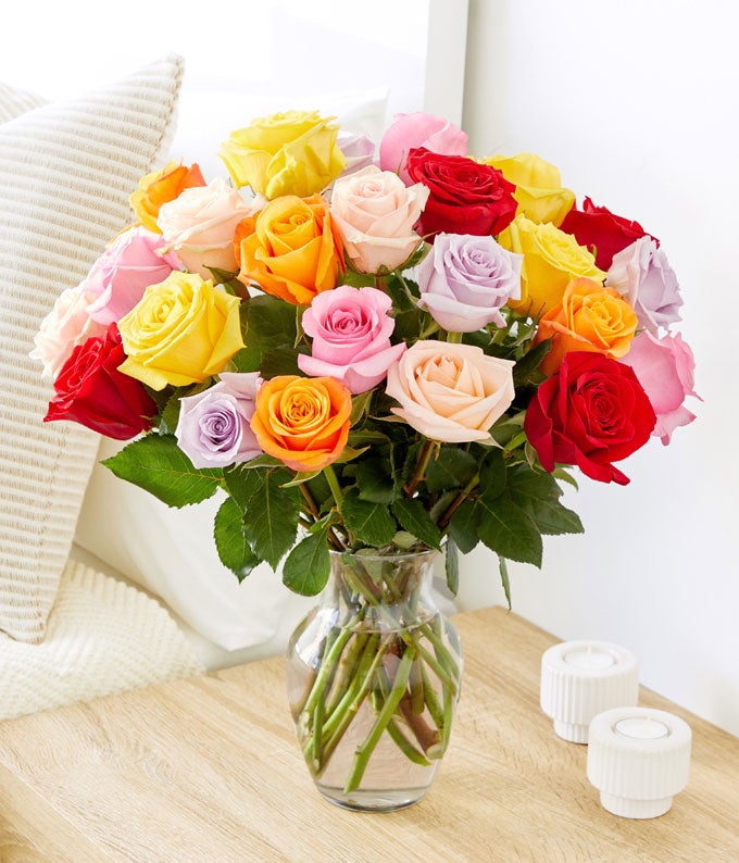 F-031_A3.jpg Two Dozen Rainbow Roses - Image 4