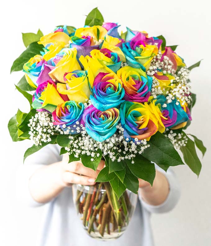 F-034_A3.jpg Two Dozen Wild Rainbow Apology Roses - Image 4