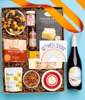 Get Well Soon! Charcuterie, Cheese & California Wine Gourmet Gift Box - Red Wine