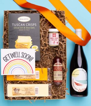Get Well Soon Cheese, Meat & California Red Wine Gift Box