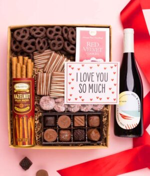 I Love You! Chocolate & Red Wine Gift Box