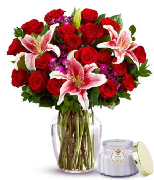 Timeless Love Bouquet with Scented Candle