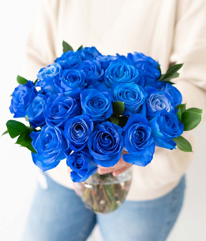 F-172_A3.jpg Two Dozen Blue Roses with Chocolates - Image 4