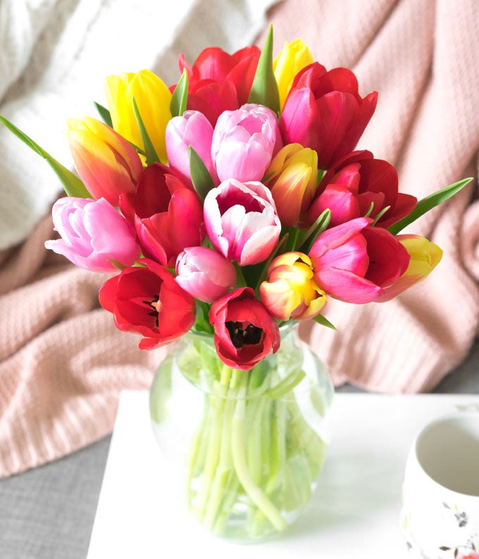 F-203_A4.jpg Fifteen Rainbow Tulip Bouquet - Image 5
