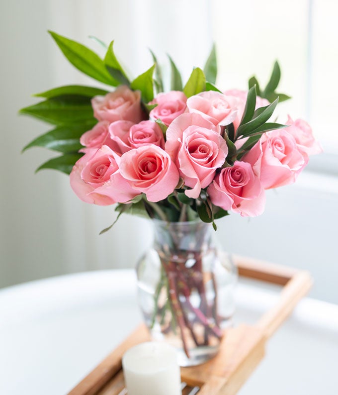 F-209_A1.jpg One Dozen Light Pink Roses - Image 2
