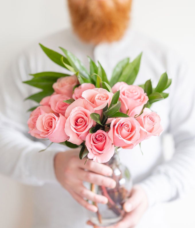 F-209_A2.jpg One Dozen Light Pink Roses - Image 3