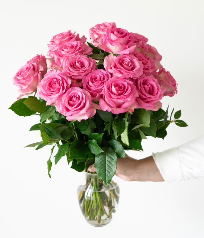 F-225_A2.jpg Exclusive Pink Rose Arrangement - 24 Stems - Image 3