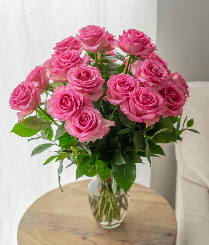 F-225_A4.jpg Exclusive Pink Rose Arrangement - 24 Stems - Image 5