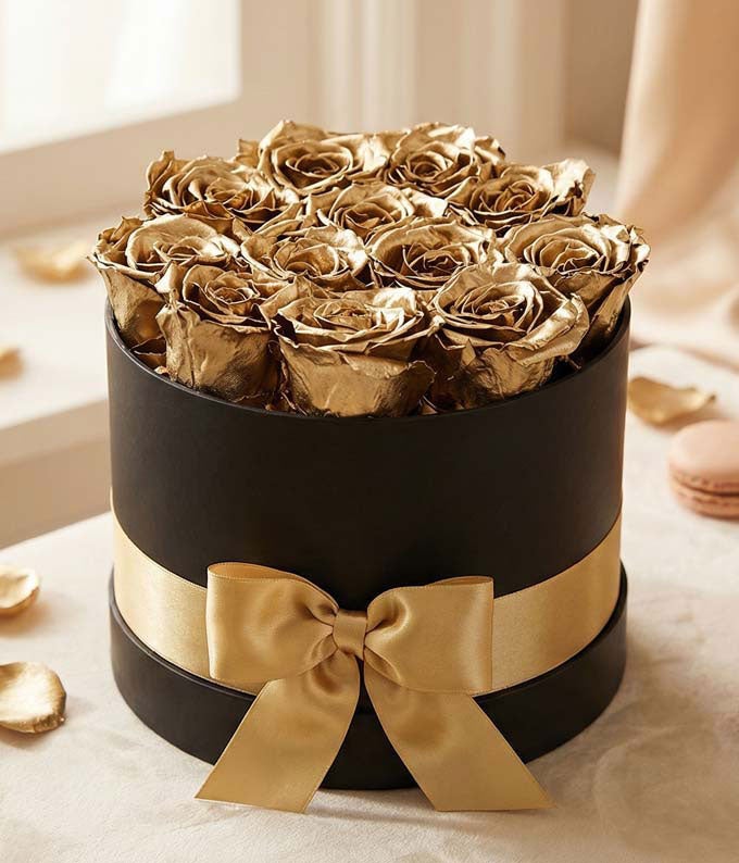 F-297.jpg Luxury Gold Forever Roses