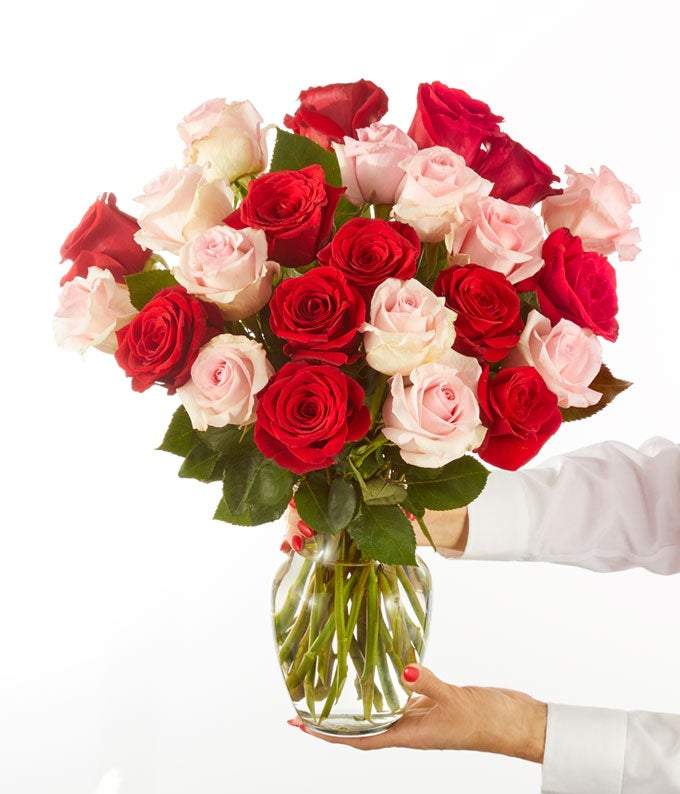F-338_A4.jpg Two Dozen Red & Pink Roses - Image 5