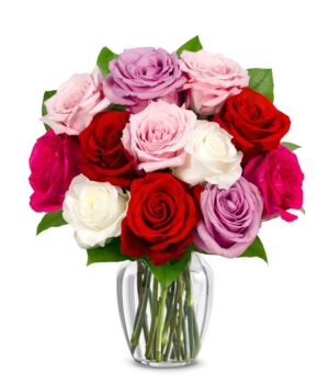 One Dozen Assorted Sweetheart Roses