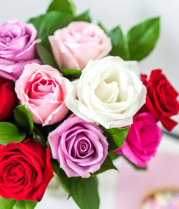 F-340_A1.jpg One Dozen Assorted Sweetheart Roses - Image 2