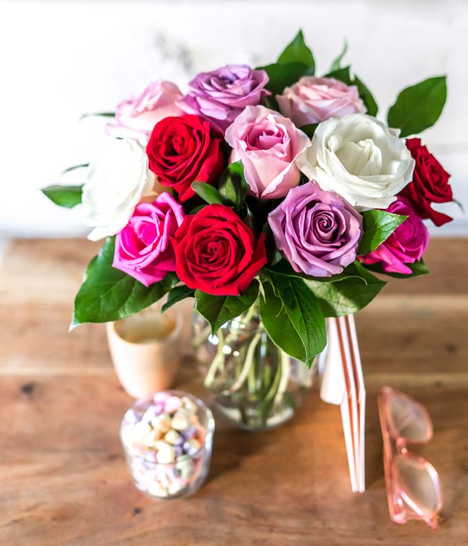 F-340_A2.jpg One Dozen Assorted Sweetheart Roses - Image 3