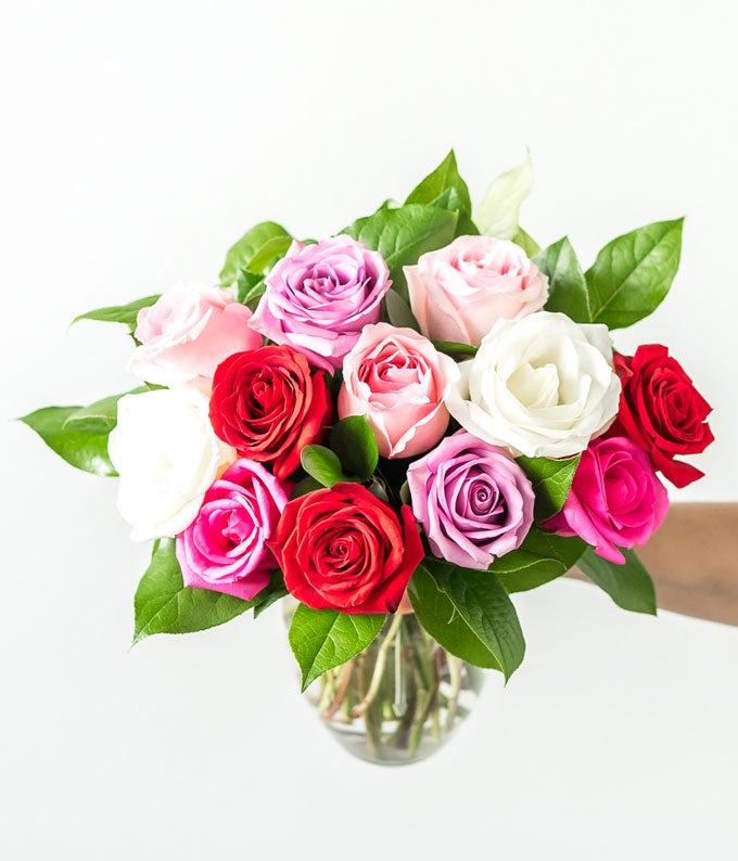 F-340_A4.jpg One Dozen Assorted Sweetheart Roses - Image 5