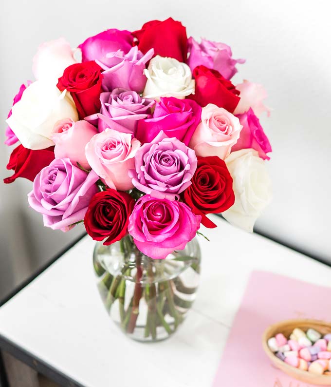 F-342_A1.jpg Two Dozen Assorted Sweetheart Roses - Image 2