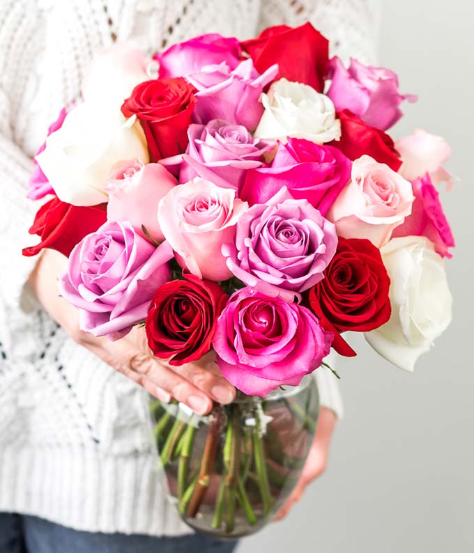 F-342_A3.jpg Two Dozen Assorted Sweetheart Roses - Image 4