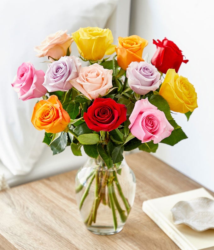 F-416_A2.jpg Congrats! One Dozen Rainbow Roses - Image 4