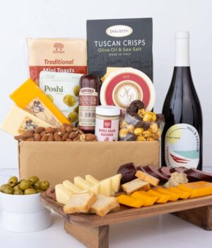 Deluxe Charcuterie, Cheese & Red Wine Gift Box