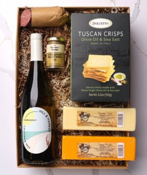 Cheese, Meat & California White Wine Gift Box
