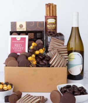 Deluxe Chocolate & White Wine Gift Box