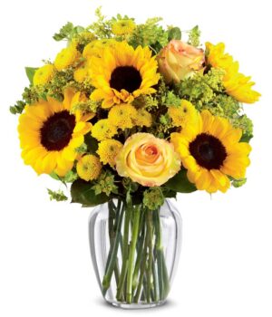 Brilliant Sunflower & Rose Bouquet