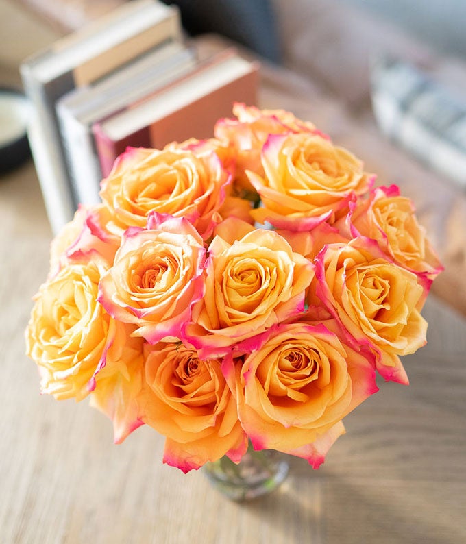 F-772_A1.jpg One Dozen Pop of Pink Roses - Image 2