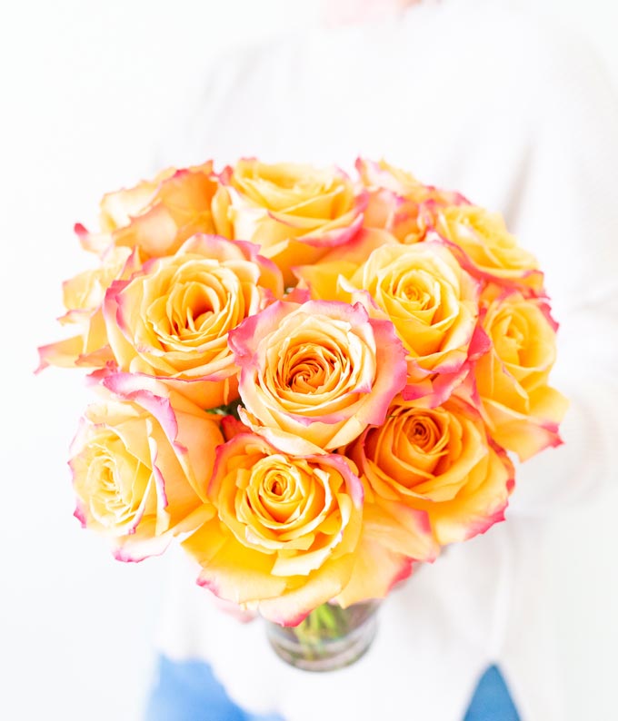 F-772_A3.jpg One Dozen Pop of Pink Roses - Image 4
