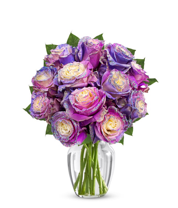 F-778.jpg Purple Pastel Glitter Roses