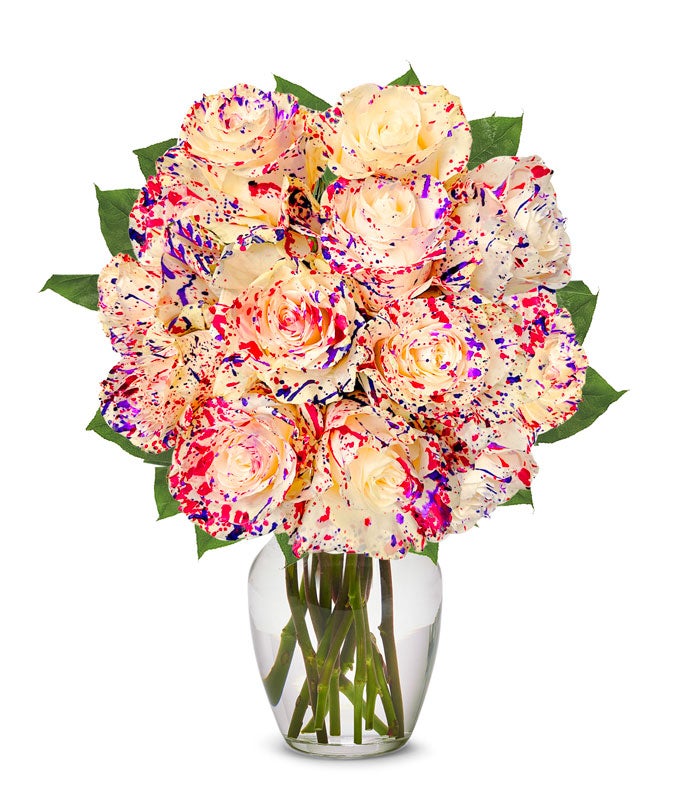 F-779.jpg One Dozen Wild Confetti Roses