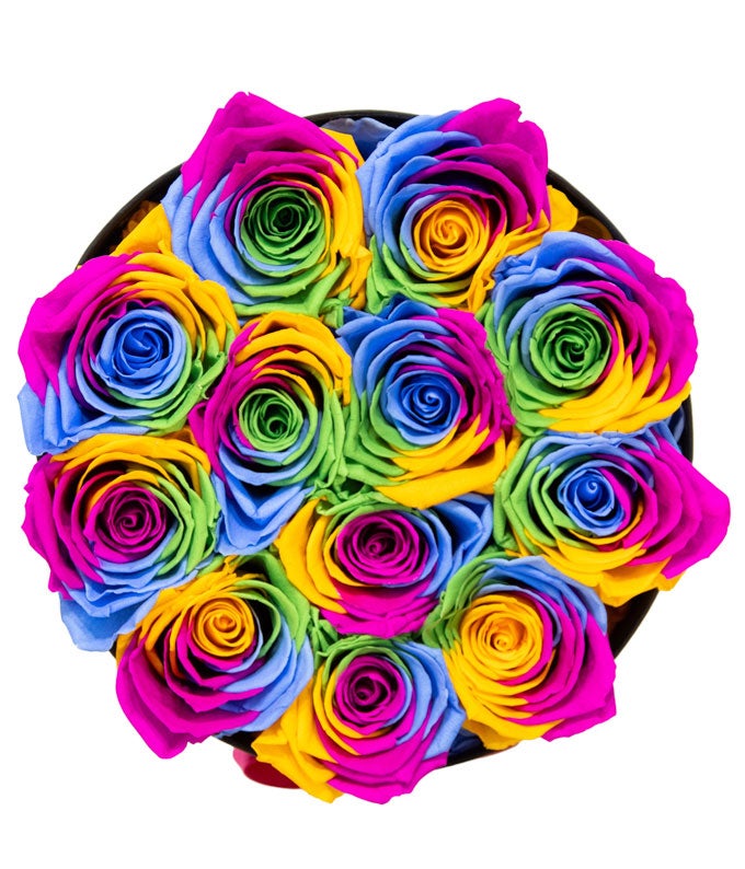 F-790_A1.jpg Luxury Rainbow Forever Roses - Image 2