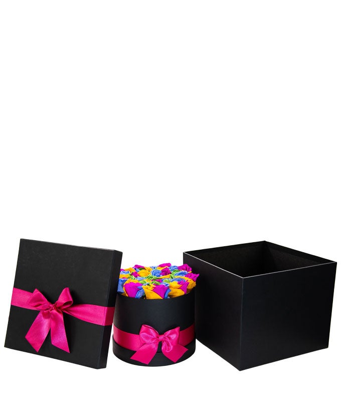 F-790_A2.jpg Luxury Rainbow Forever Roses - Image 3