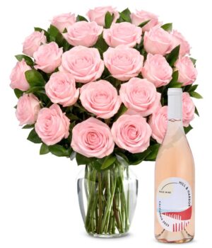 Two Dozen Light Pink Roses & Rosé