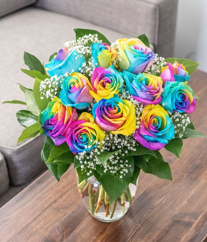 F-898_A1.jpg Congrats! One Dozen Tie Dye Roses - Image 3