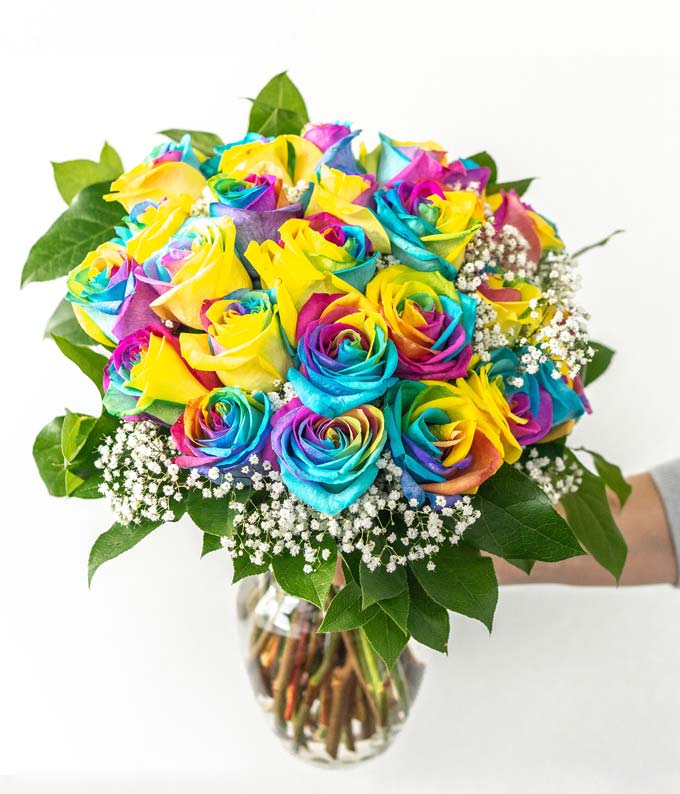 F-899_A1.jpg Two Dozen Wild Rainbow Roses - Image 2