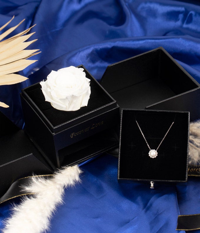 R-030_A1.jpg Sympathy Rose & Necklace Gift Set - Image 2