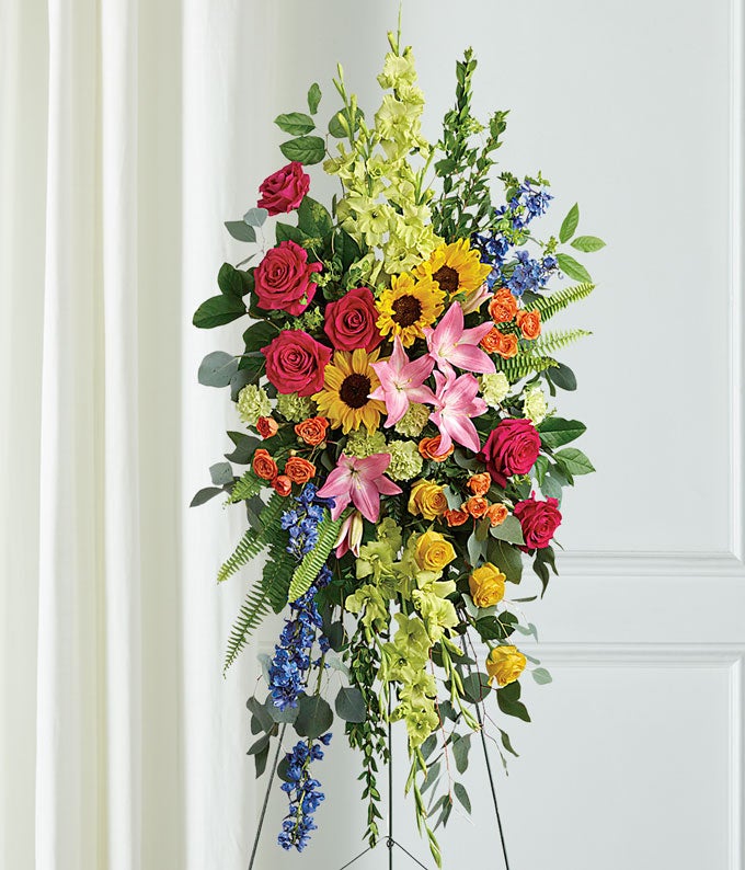 T282-6-1.jpg Vibrant Remembrance Standing Spray