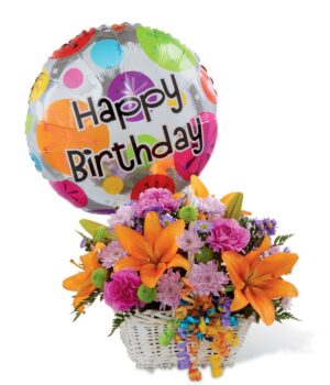 Basket Full of Birthday Blooms