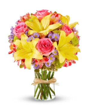 Pink Lemonade Rose & Lily Bouquet