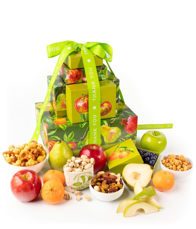 X-Y43.jpg Fruit, Nuts, & Sweets Thank You Gift Tower