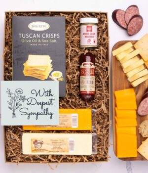 With Sympathy Cheese & Meat Gift Box