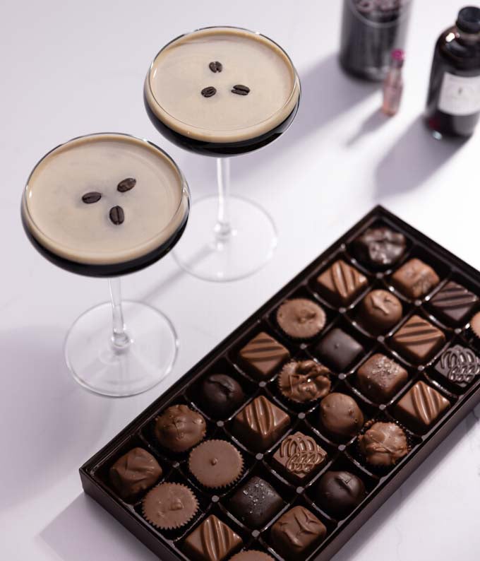 YH0D3-1.jpg Gourmet Chocolate Box with Chocolate Cherry Espresso Martini Cocktail Kit