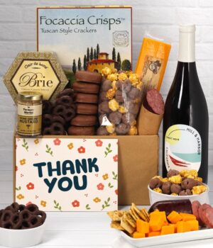 Thank You! Sweet & Savory Gourmet Gift Box with California Red Wine