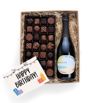 Happy Birthday! Gourmet Chocolates with California Sparkling Wine