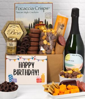 Happy Birthday! Gourmet Gift Box with Sparkling Wine