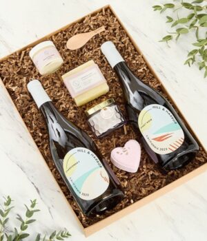 Uncork & Unwind Wine & Spa Gift Box with Red and White Wine